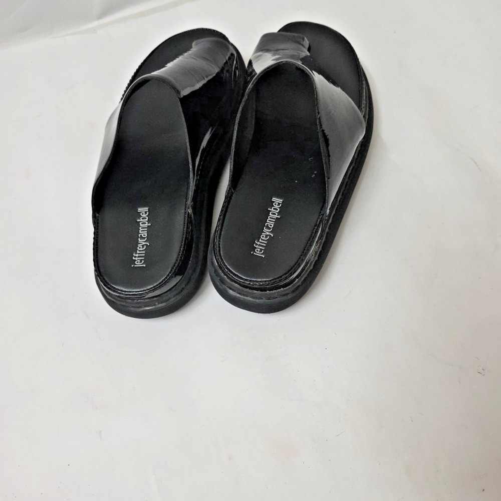 Jeffrey Campbell Chopper Platform Sandal Black Patent Leather Y2K size 9 - Picture 10 of 11